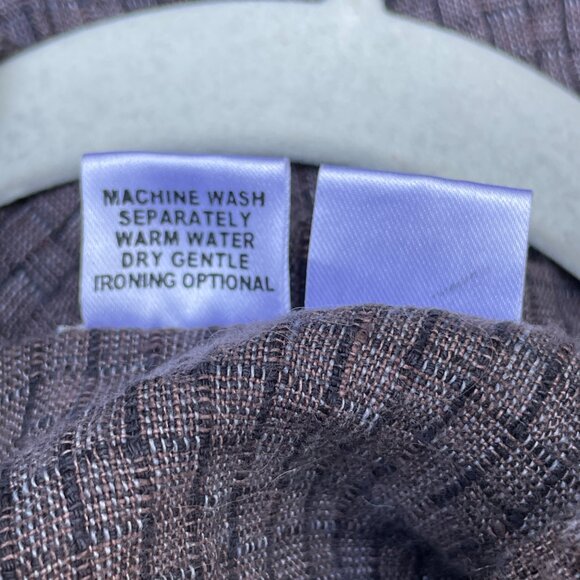 FLAX By JEANNE ENGELHART Size S Dress 100% Linen Button Front Brown Maxi Pockets - Picture 4 of 6